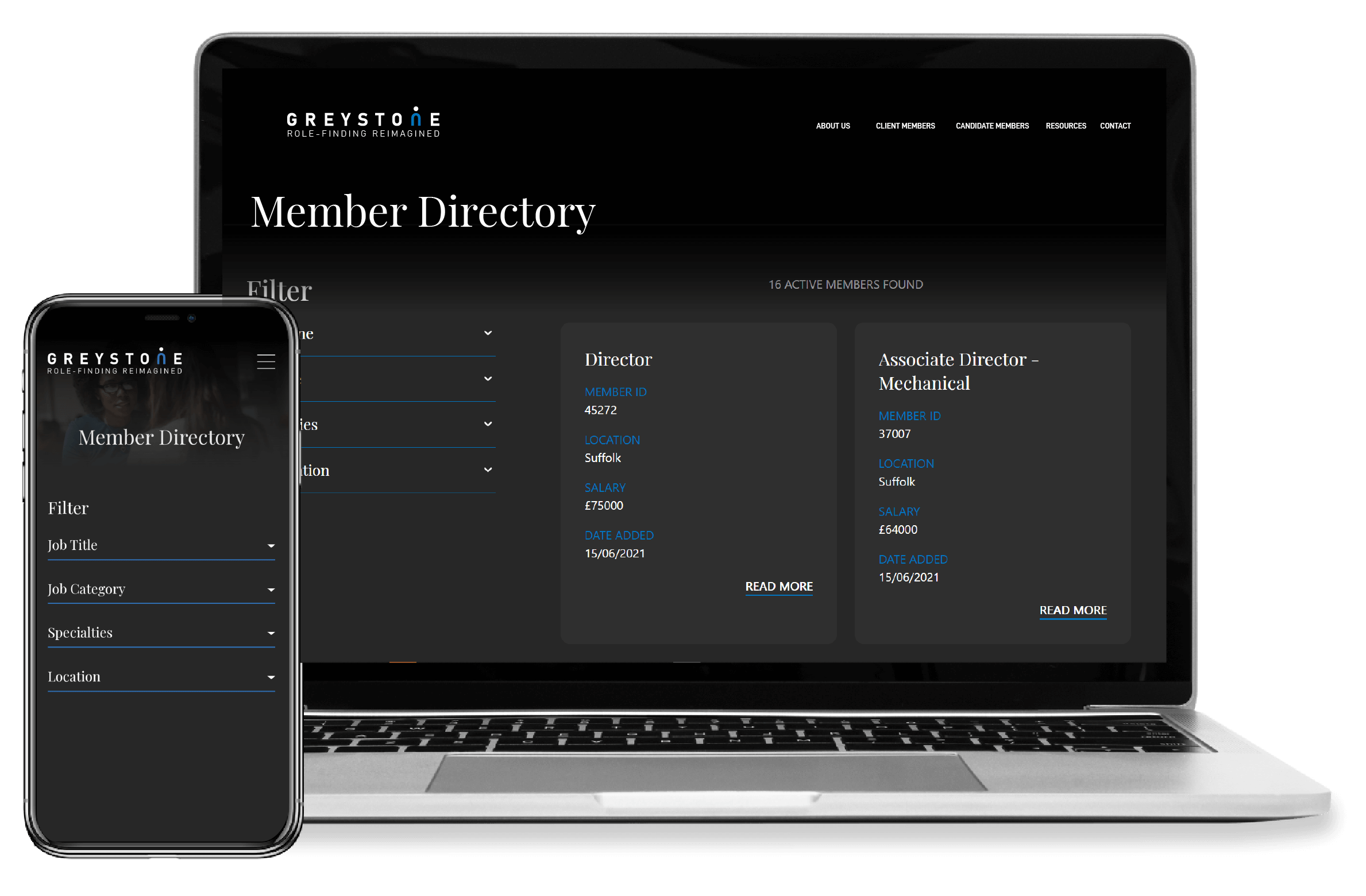 Member Directory on Laptop/Smart Phone